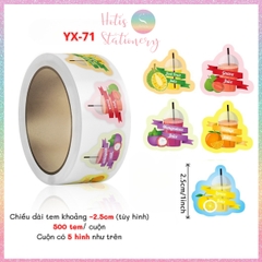 [HOTIS] Cuộn 500 tem sticker hoạt hình cute, tem dán trang trí, nhãn dán khen thưởng học sinh tạo động lực
