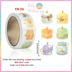 [HOTIS] Cuộn 500 tem sticker hoạt hình cute, tem dán trang trí, nhãn dán khen thưởng học sinh tạo động lực