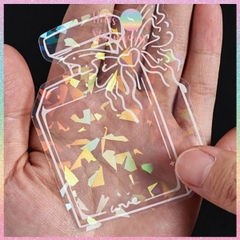 [HOTIS] Sticker chai lọ trong suốt ánh hologram kính vỡ trang trí thiệp, postcard, card idol, điện thoại, bullet journal DIY