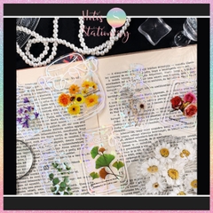 [HOTIS] Sticker chai lọ trong suốt ánh hologram kính vỡ trang trí thiệp, postcard, card idol, điện thoại, bullet journal DIY