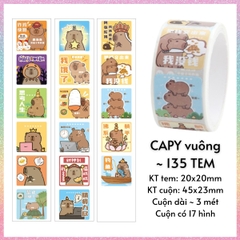 [HOTIS] Sticker cuộn Capybara Loopy siêu dễ thương dán trang trí sổ tay