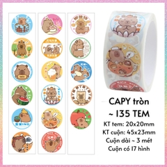 [HOTIS] Sticker cuộn Capybara Loopy siêu dễ thương dán trang trí sổ tay