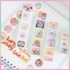 [HOTIS] Sticker cuộn Capybara Loopy siêu dễ thương dán trang trí sổ tay