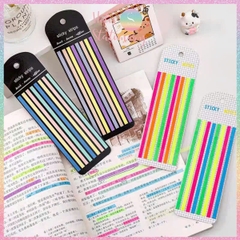[HOTIS] Nhãn dán đánh dấu trang Sticky Strips nhãn dán highlight ghi chú, phân trang nhiều màu trong suốt