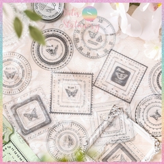 [HOTIS] Set 12 Sticker viền khung Classical Flower Language nhãn dán trang trí sổ bullet journal