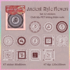 [HOTIS] Set 12 Sticker viền khung Classical Flower Language nhãn dán trang trí sổ bullet journal