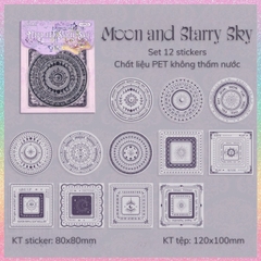 [HOTIS] Set 12 Sticker viền khung Classical Flower Language nhãn dán trang trí sổ bullet journal