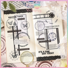 [HOTIS] Set 12 Sticker viền khung Classical Flower Language nhãn dán trang trí sổ bullet journal