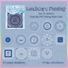 [HOTIS] Set 12 Sticker viền khung Classical Flower Language nhãn dán trang trí sổ bullet journal