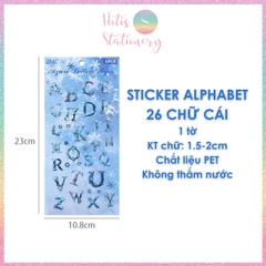 [HOTIS] Sticker 26 Chữ cái cách điệu hoa lá Fairy Tale Alphabets trang trí sổ bullet journal