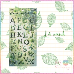 [HOTIS] Sticker 26 Chữ cái cách điệu hoa lá Fairy Tale Alphabets trang trí sổ bullet journal