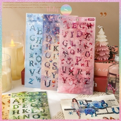 [HOTIS] Sticker 26 Chữ cái cách điệu hoa lá Fairy Tale Alphabets trang trí sổ bullet journal