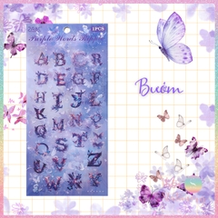 [HOTIS] Sticker 26 Chữ cái cách điệu hoa lá Fairy Tale Alphabets trang trí sổ bullet journal