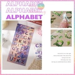 [HOTIS] Sticker 26 Chữ cái cách điệu hoa lá Fairy Tale Alphabets trang trí sổ bullet journal