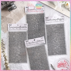 [HOTIS] Set 6 tờ Sticker English Rhythm nền trong suốt, chữ đen trang trí sổ, bullet journal, thiệp, postcard DIY