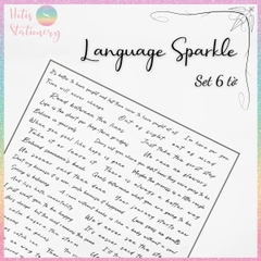 [HOTIS] Set 6 tờ Sticker English Rhythm nền trong suốt, chữ đen trang trí sổ, bullet journal, thiệp, postcard DIY