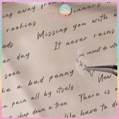 [HOTIS] Set 6 tờ Sticker English Rhythm nền trong suốt, chữ đen trang trí sổ, bullet journal, thiệp, postcard DIY