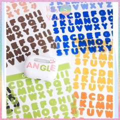 [HOTIS] Set 8 tờ Sticker chữ in Vibrant Letters 16 màu PET chống nước, dán trang trí sổ, bình nước, laptop