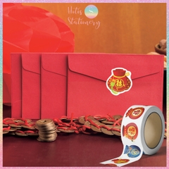 [HOTIS] Cuộn 300-500 Tem Dán Tết - Sticker Trang Trí May Mắn Đầu Năm