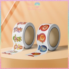 [HOTIS] Cuộn 300-500 Tem Dán Tết - Sticker Trang Trí May Mắn Đầu Năm