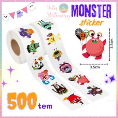 [HOTIS] Cuộn 500 tem sticker Monster nhiều màu sắc, dễ bóc dán, trang trí cho bé