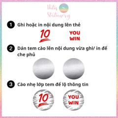 [HOTIS] Tem Dán Cào Tròn 2.5cm Màu Vàng, Bạc - 300 Tem/Cuộn, Che Mã Số, Bảo Mật Thông Tin, Dễ Dán, Dễ Cào