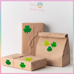 [HOTIS] Cuộn 500 Tem Dán Sticker Cỏ Ba Lá - Size 2.5cm & 3.8cm - Bóc Dán Dễ Dàng, Trang Trí Đẹp Mắt