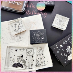 [HOTIS] Con dấu acrylic trong suốt phi hành gia Star Night làm bullet journal cực xinh