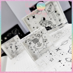 [HOTIS] Con dấu acrylic trong suốt phi hành gia Star Night làm bullet journal cực xinh