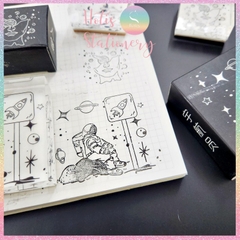 [HOTIS] Con dấu acrylic trong suốt phi hành gia Star Night làm bullet journal cực xinh