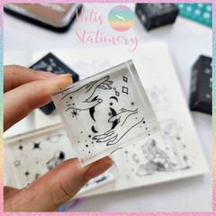 [HOTIS] Con dấu acrylic trong suốt phi hành gia Star Night làm bullet journal cực xinh