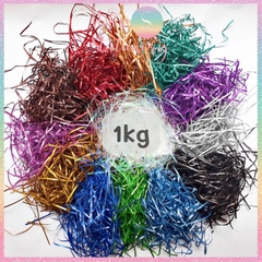 [HOTIS] 15 MÀU - 1KG Giấy rơm kim tuyến giấy rơm nhũ óng ánh lót hộp quà tặng sang trọng cao cấp