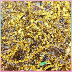 [HOTIS] Giấy rơm nhún 3mm rơm kim tuyến lót hộp quà sang trọng Metallic Crinkled Raffia