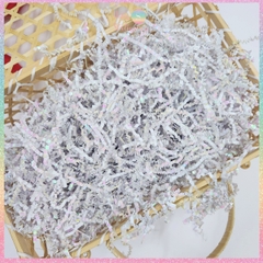 [HOTIS] Giấy rơm nhún 3mm rơm kim tuyến lót hộp quà sang trọng Metallic Crinkled Raffia