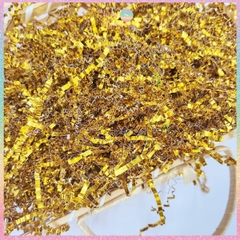 [HOTIS] Giấy rơm nhún 3mm rơm kim tuyến lót hộp quà sang trọng Metallic Crinkled Raffia