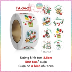 [HOTIS] 49 MẪU - Sticker nhãn dán Giáng Sinh Noel niêm phong trang trí hộp quà