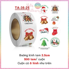[HOTIS] 49 MẪU - Sticker nhãn dán Giáng Sinh Noel niêm phong trang trí hộp quà