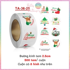 [HOTIS] 49 MẪU - Sticker nhãn dán Giáng Sinh Noel niêm phong trang trí hộp quà