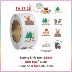 [HOTIS] 49 MẪU - Sticker nhãn dán Giáng Sinh Noel niêm phong trang trí hộp quà