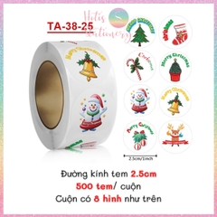 [HOTIS] 49 MẪU - Sticker nhãn dán Giáng Sinh Noel niêm phong trang trí hộp quà