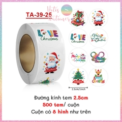 [HOTIS] 49 MẪU - Sticker nhãn dán Giáng Sinh Noel niêm phong trang trí hộp quà