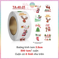 [HOTIS] 49 MẪU - Sticker nhãn dán Giáng Sinh Noel niêm phong trang trí hộp quà