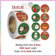 [HOTIS] 49 MẪU - Sticker nhãn dán Giáng Sinh Noel niêm phong trang trí hộp quà