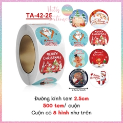 [HOTIS] 49 MẪU - Sticker nhãn dán Giáng Sinh Noel niêm phong trang trí hộp quà