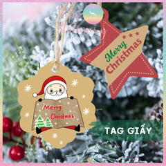 [HOTIS] Set 100 tag giấy kèm 20m dây thừng gói quà trang trí Giáng Sinh Noel