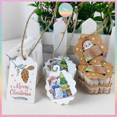 [HOTIS] Set 100 tag giấy kèm 20m dây thừng gói quà trang trí Giáng Sinh Noel