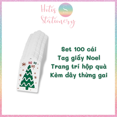 [HOTIS] Set 100 tag giấy kèm 20m dây thừng gói quà trang trí Giáng Sinh Noel