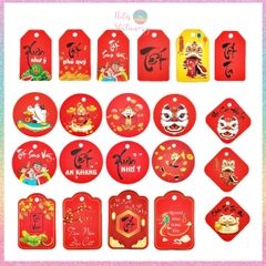 [HOTIS] Set 50 tag giấy trang trí hộp quà tặng Tết Giáp Thìn 2024 - Không kèm dây