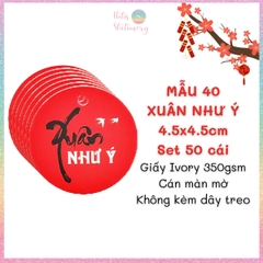 [HOTIS] Set 50 tag giấy trang trí hộp quà tặng Tết Giáp Thìn 2024 - Không kèm dây