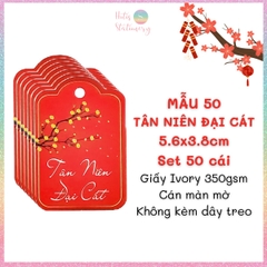 [HOTIS] Set 50 tag giấy trang trí hộp quà tặng Tết Giáp Thìn 2024 - Không kèm dây